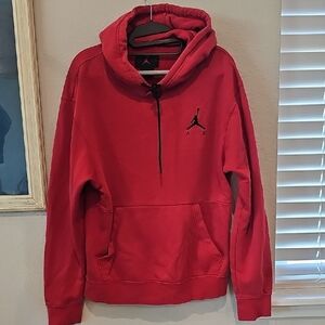 Air Jordan Red Hoodie with Black Logo Mens Small